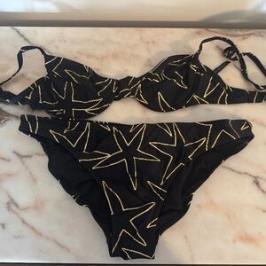 NWOT Cynthia Rowley Bikini- Star / Starfish, Black and Gold
